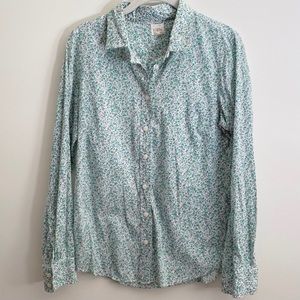 J. Crew Factory Purple & Green Floral Print Shirt